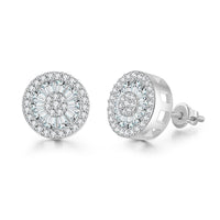 Cubic Zirconia & Crystal Round Stud Earrings
