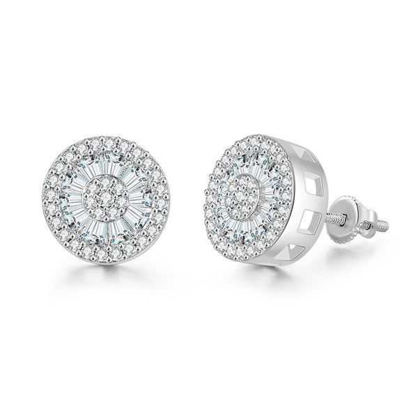 Cubic Zirconia & Crystal Round Stud Earrings