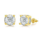 Marquise Crystal & Cubic Zirconia Round Stud Earrings