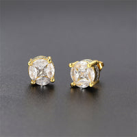Marquise Crystal & Cubic Zirconia Round Stud Earrings