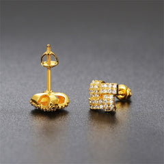 Cubic Zirconia & 18K Gold-Plated Windmill Stud Earrings