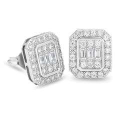 Crystal & Cubic Zirconia Silver-Plated Cushion Stud Earrings