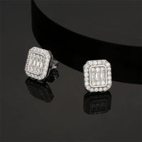 Crystal & Cubic Zirconia Silver-Plated Cushion Stud Earrings