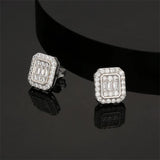 Crystal & Cubic Zirconia Silver-Plated Cushion Stud Earrings