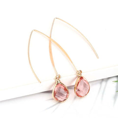 Pink Crystal & 18K Gold-Plated Threader Earrings