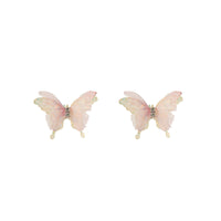 Cubic Zirconia & Polyester 18k Gold-Plated Butterfly Stud Earrings