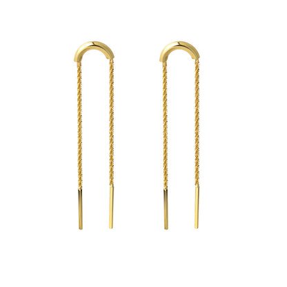 18K Gold-Plated Twine Bar Drop Earrings, gold drop earrings for women, vintage-inspired design, styled look