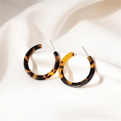 Mottled Brown Hoop Earrings