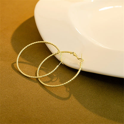 18K Gold-Plated Twine Hoop Earrings, dainty minimalist design, lifestyle look