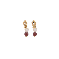 Quartz & 18K Gold-Plated Heart Drop Earrings