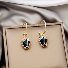 Cubic Zirconia & Blue Crystal 18K Gold-Plated Drop Earrings