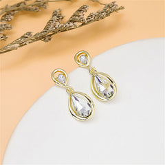 Crystal & 18K Gold-Plated Drop Earrings