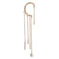 Pearl & 18k Gold-Plated Tassel Ear Cuff