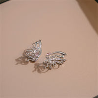 Crystal & Silver-Plated Butterfly Wing Ear Cuffs