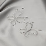 Silver-Plated Openwork Butterfly Stud Earrings