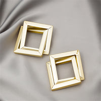 18k Gold-Plated Interlocked Open Rhombus Stud Earrings