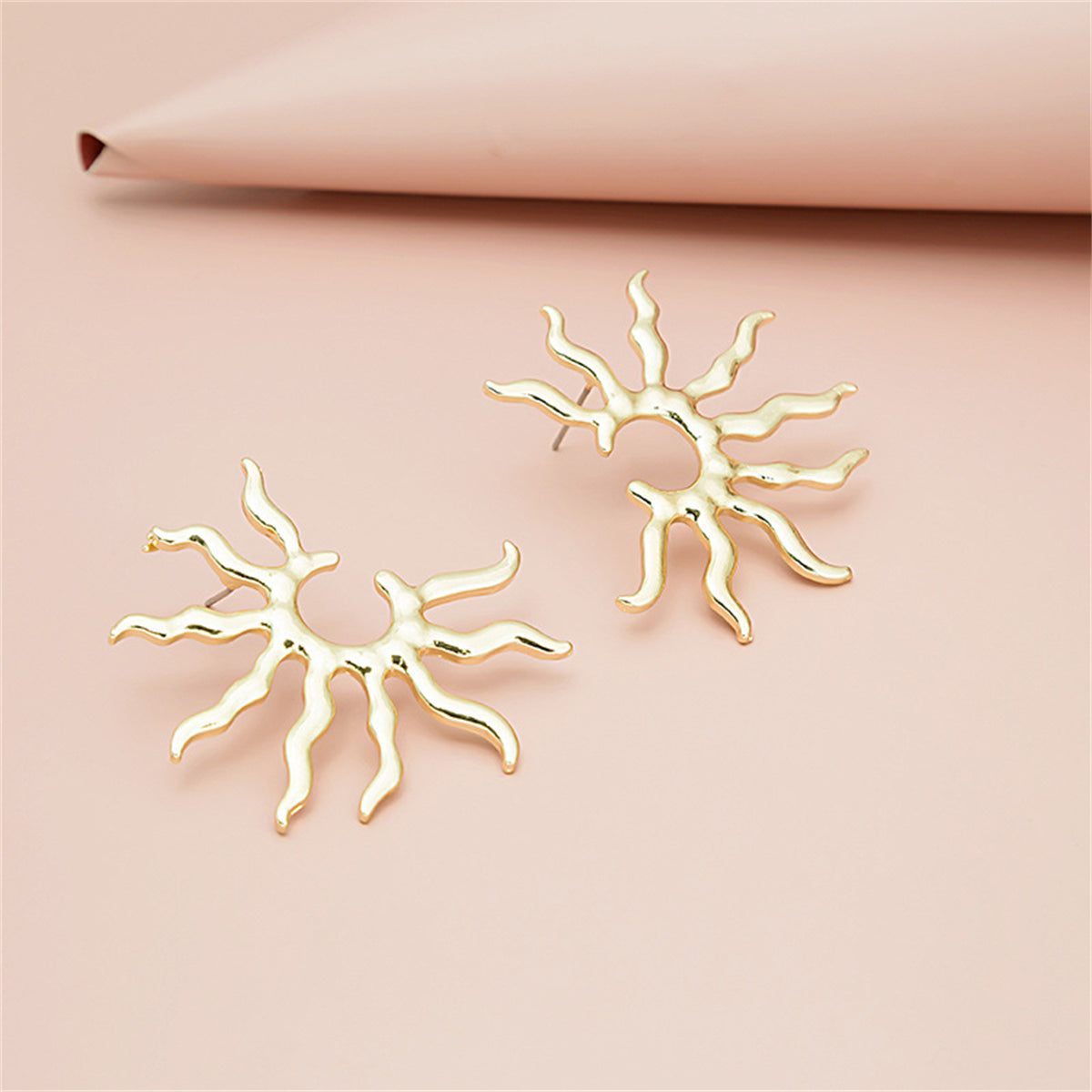 18K Gold-Plated Sun Stud Earrings