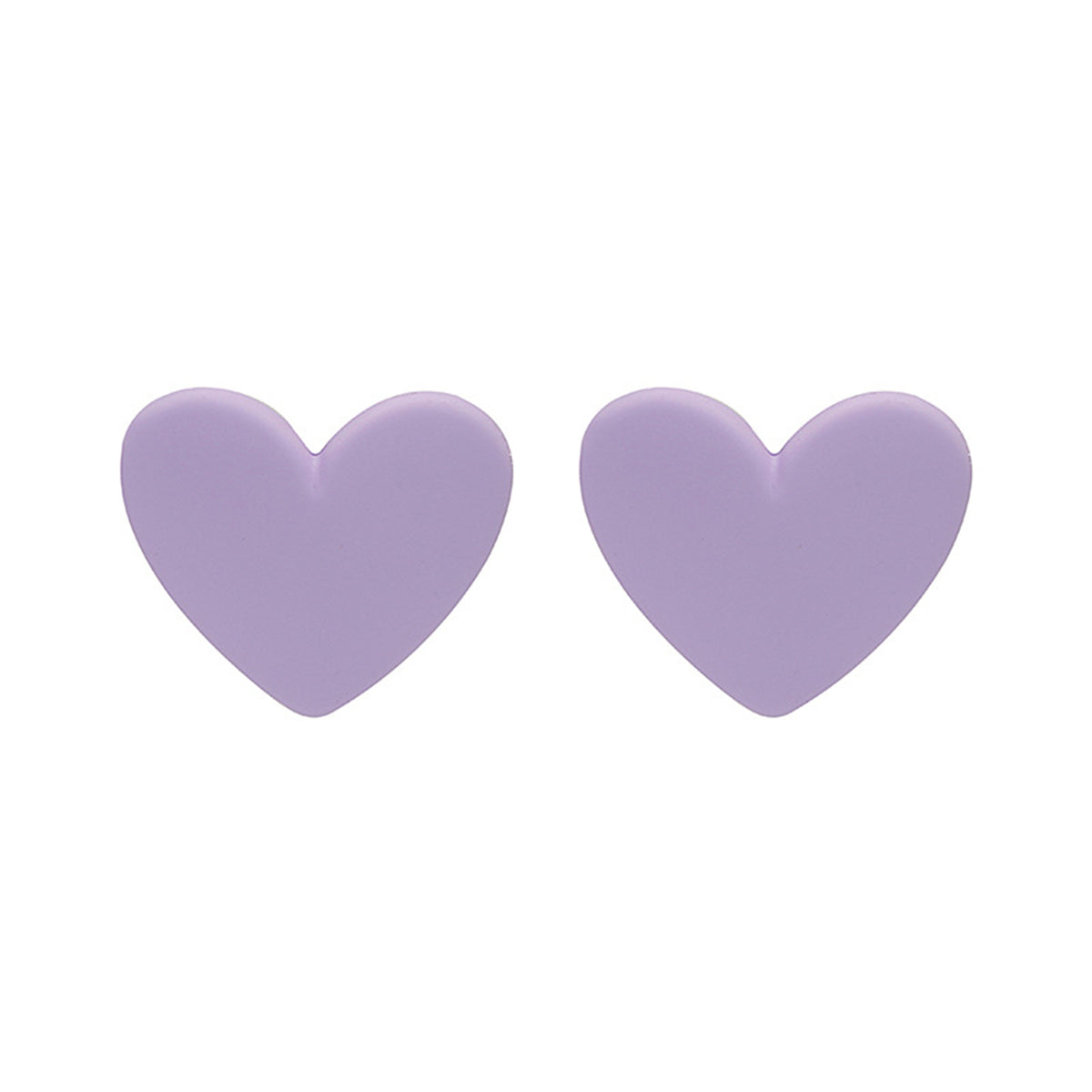Purple Acrylic Heart Stud Earrings, stud earrings for women, botanical inspired, side view