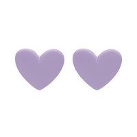 Purple Acrylic Heart Stud Earrings