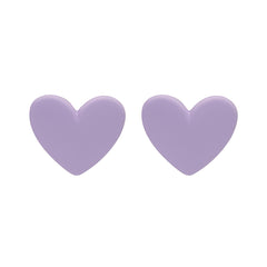 Purple Acrylic Heart Stud Earrings