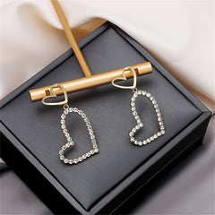 Cubic Zirconia & 18K Gold-Plated Open Heart Drop Earrings