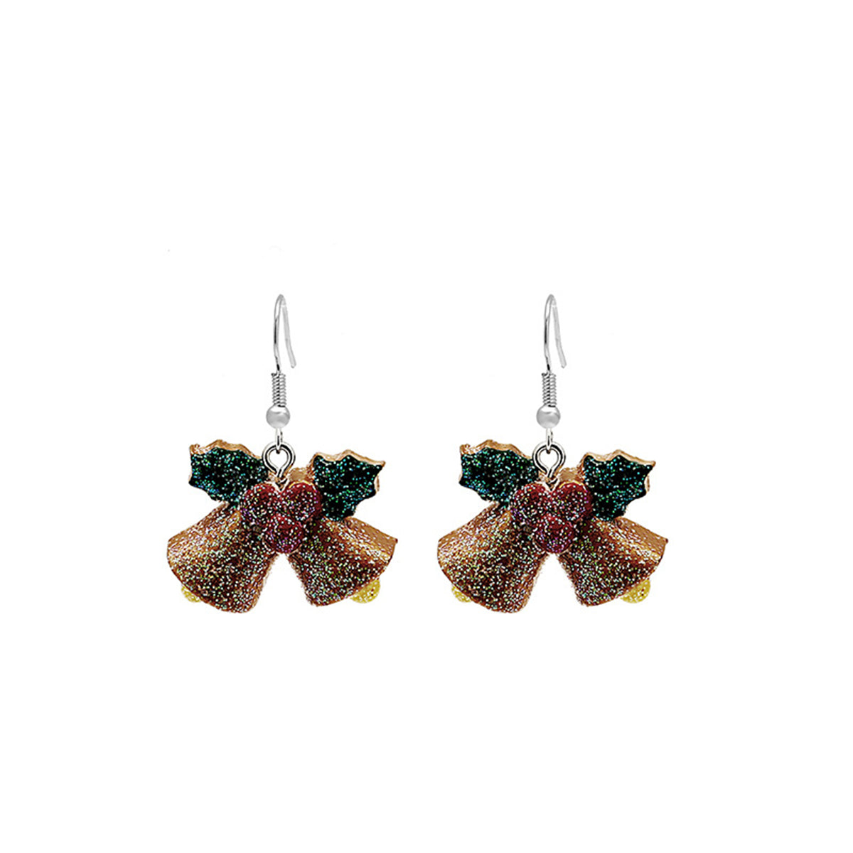 Green Resin and Silver-Plated Bow Drop Earrings, silver drop earrings for women, vintage-inspired design, front view