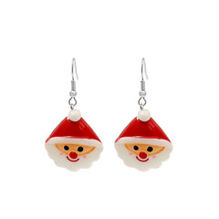 Red & White Resin Santa Drop Earrings