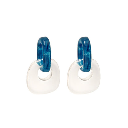 Blue and Clear Catch Drop Earrings, drop earrings for women, dainty minimalist design, styled look