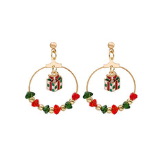 Red Enamel & Acrylic 18K Gold-Plated Gift Box Drop Earrings