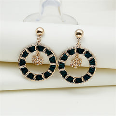 Red Enamel & Polyster 18K Gold-Plated Snowflake Drop Earrings