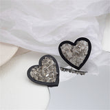 Cubic Zirconia & Enamel Heart Stud Earrings