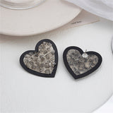 Cubic Zirconia & Enamel Heart Stud Earrings