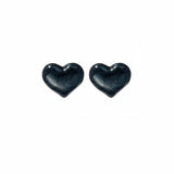 Blue Enamel & 18k Gold-Plated Heart Stud Earrings