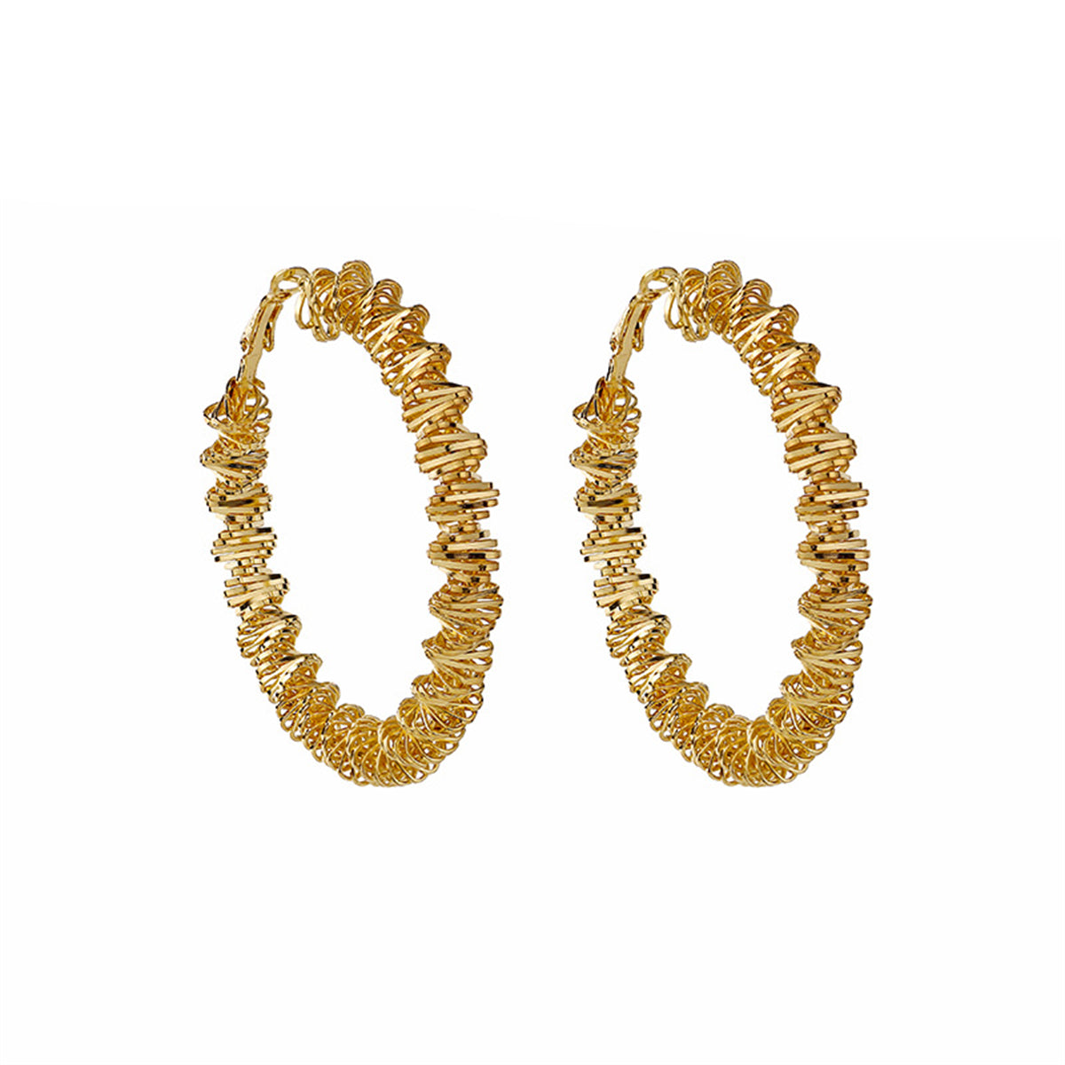 18K Gold-Plated Twist Hoop Earring, vintage-inspired design, front view