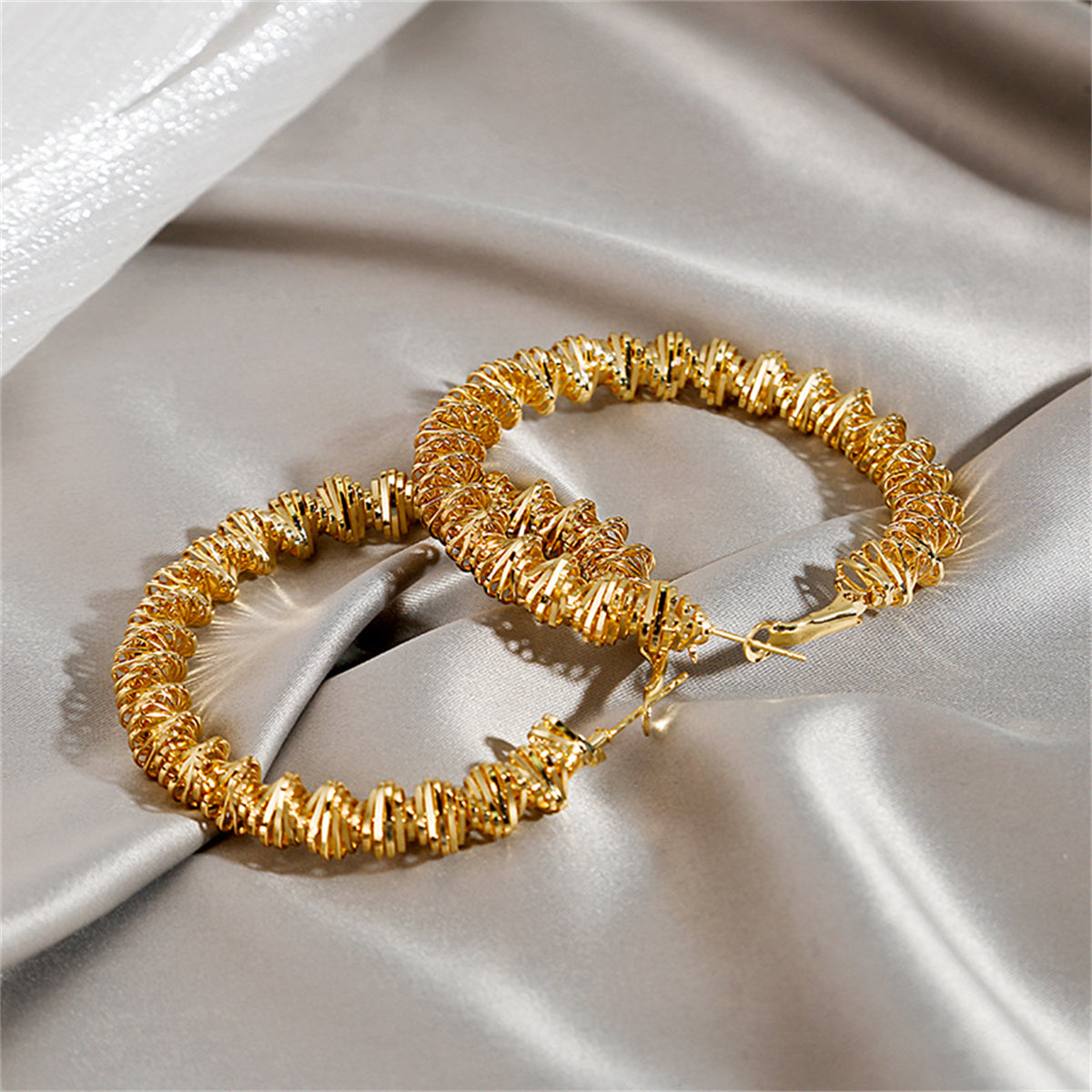 18K Gold-Plated Twist Hoop Earring, vintage-inspired design, styled look