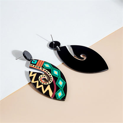 Green Acrylic and Silver-Plated Geometric Drop Earrings, silver drop earrings for women, detail close-up