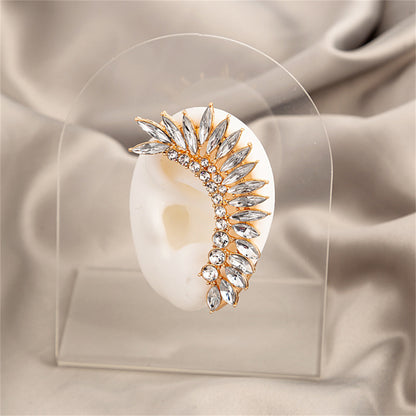 Cubic Zirconia and Crystal Marquise-Cut Ear Climber, stud earrings for women, elegant gift for her, front view