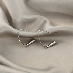 Silver-Plated Abstract Threader Earrings