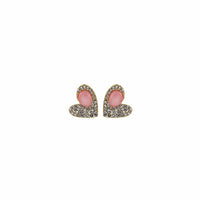 Quartz & Cubic Zirconia 18k Gold-Plated Heart Stud Earrings