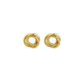 18k Gold-Plated Interlocked Circle Stud Earrings