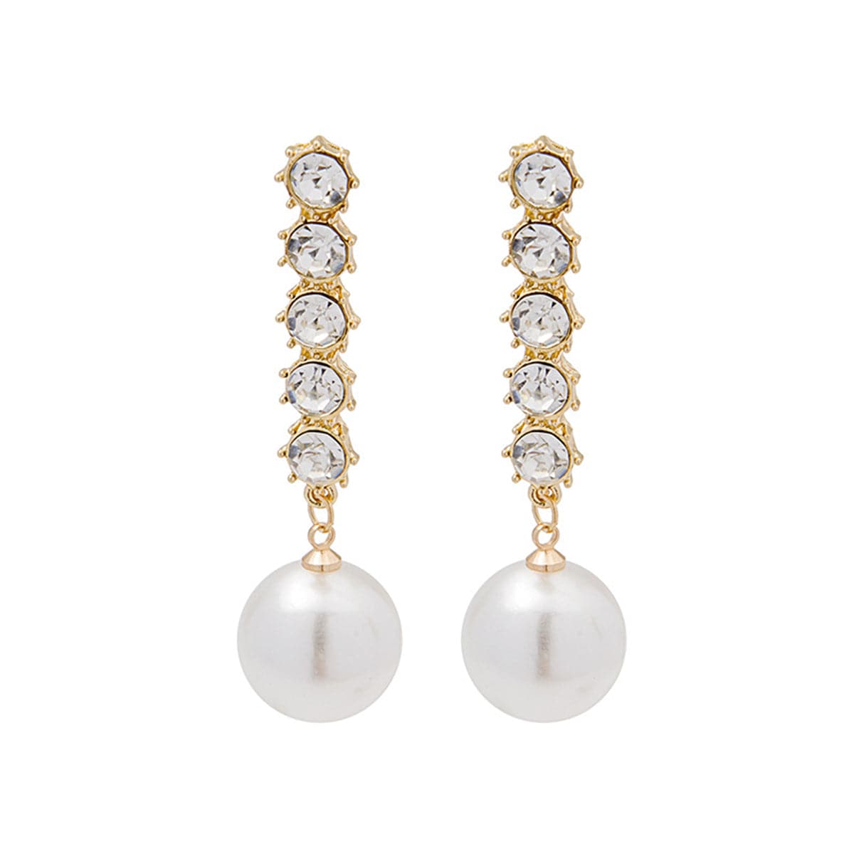 Cubic Zirconia & Pearl 18K Gold-Plated Drop Earrings