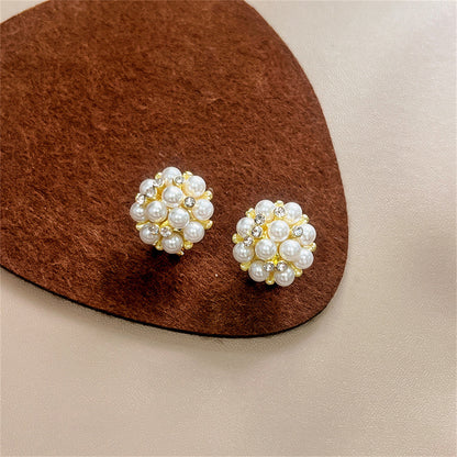 Pearl and Cubic Zirconia Blossom Stud Earrings, stud earrings for women, botanical inspired, lifestyle look