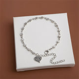 Silvertone Mum Station Heart Charm Bracelet