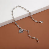 Silvertone Mum Station Heart Charm Bracelet