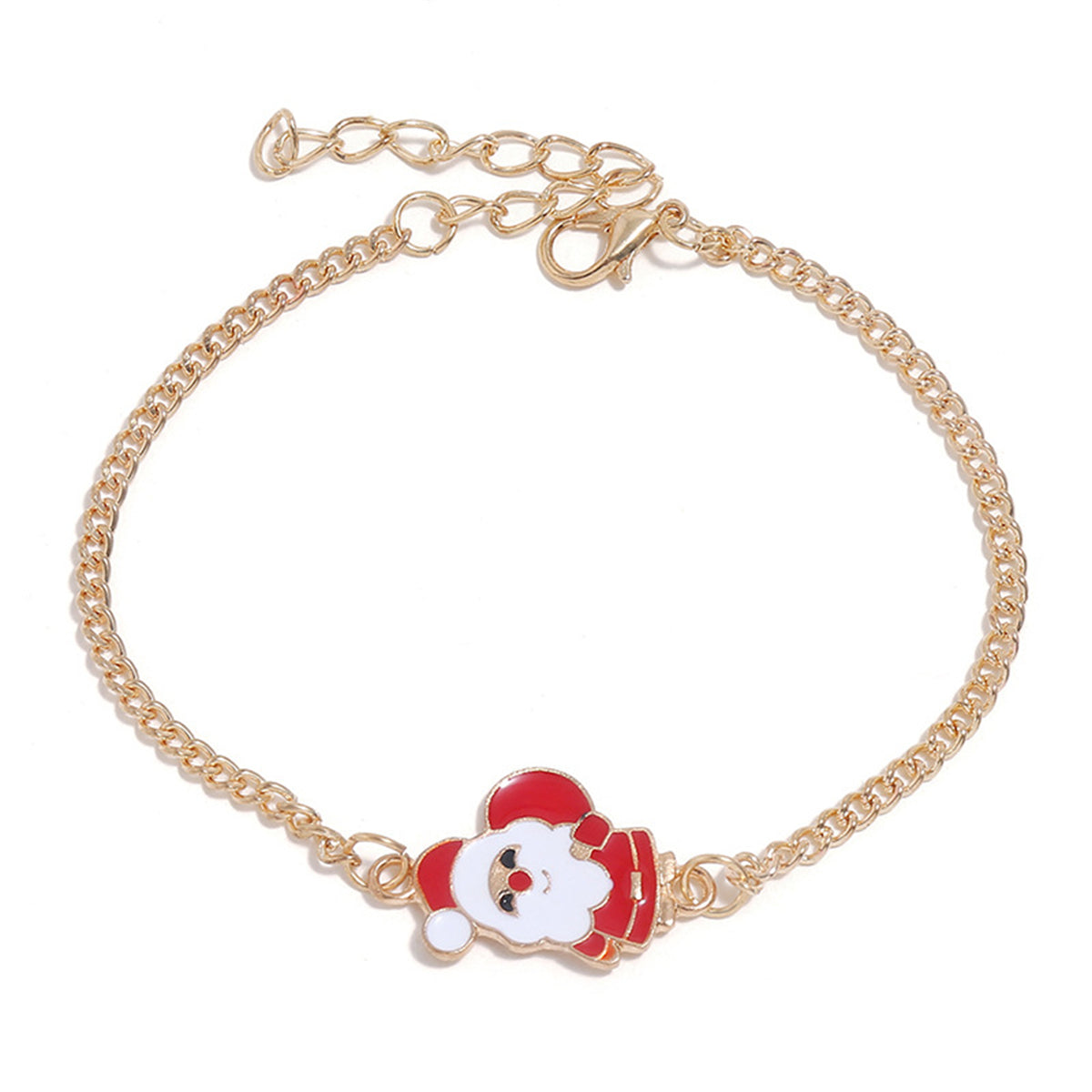 Red Enamel & 18K Gold-Plated Santa Pendant Necklace Set