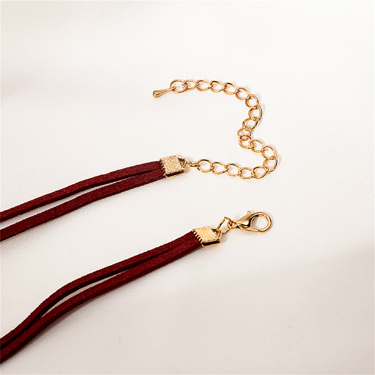 Pearl and Red Nylon 18K Gold-Plated Heart Tassel Necklace, gold pendant necklace for women, botanical inspired, styled look