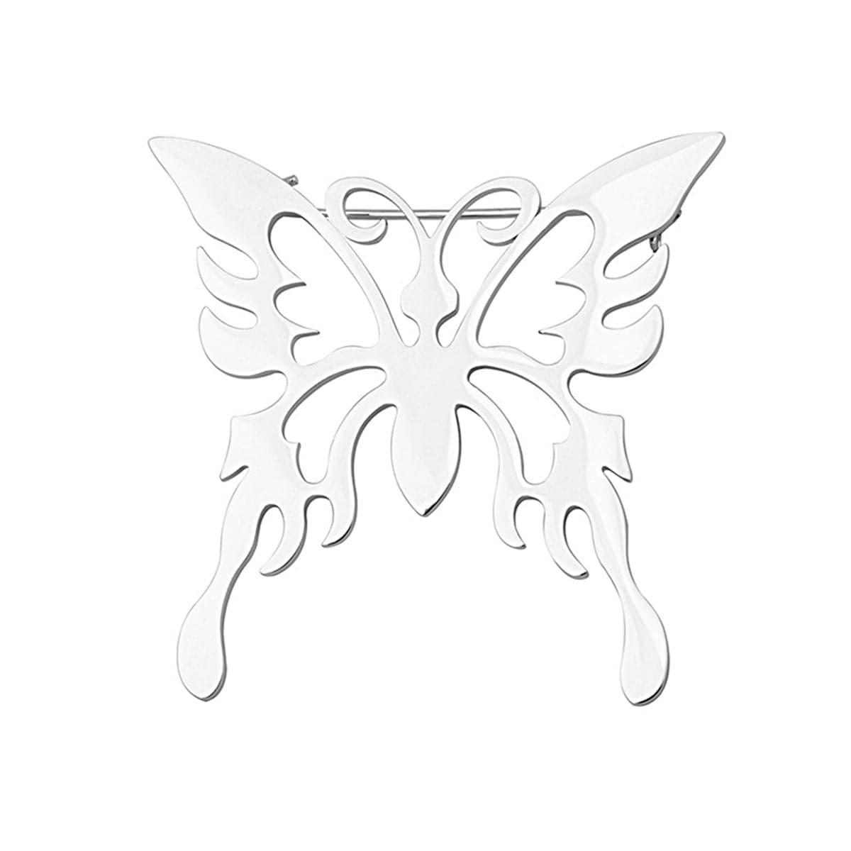 Silver-Plated Butterfly Brooch, silver brooch pin, vintage-inspired design, front view