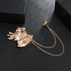 Red Enamel & 18K Gold-Plated Cubic Zirconia-Accent Chain Bell Brooch