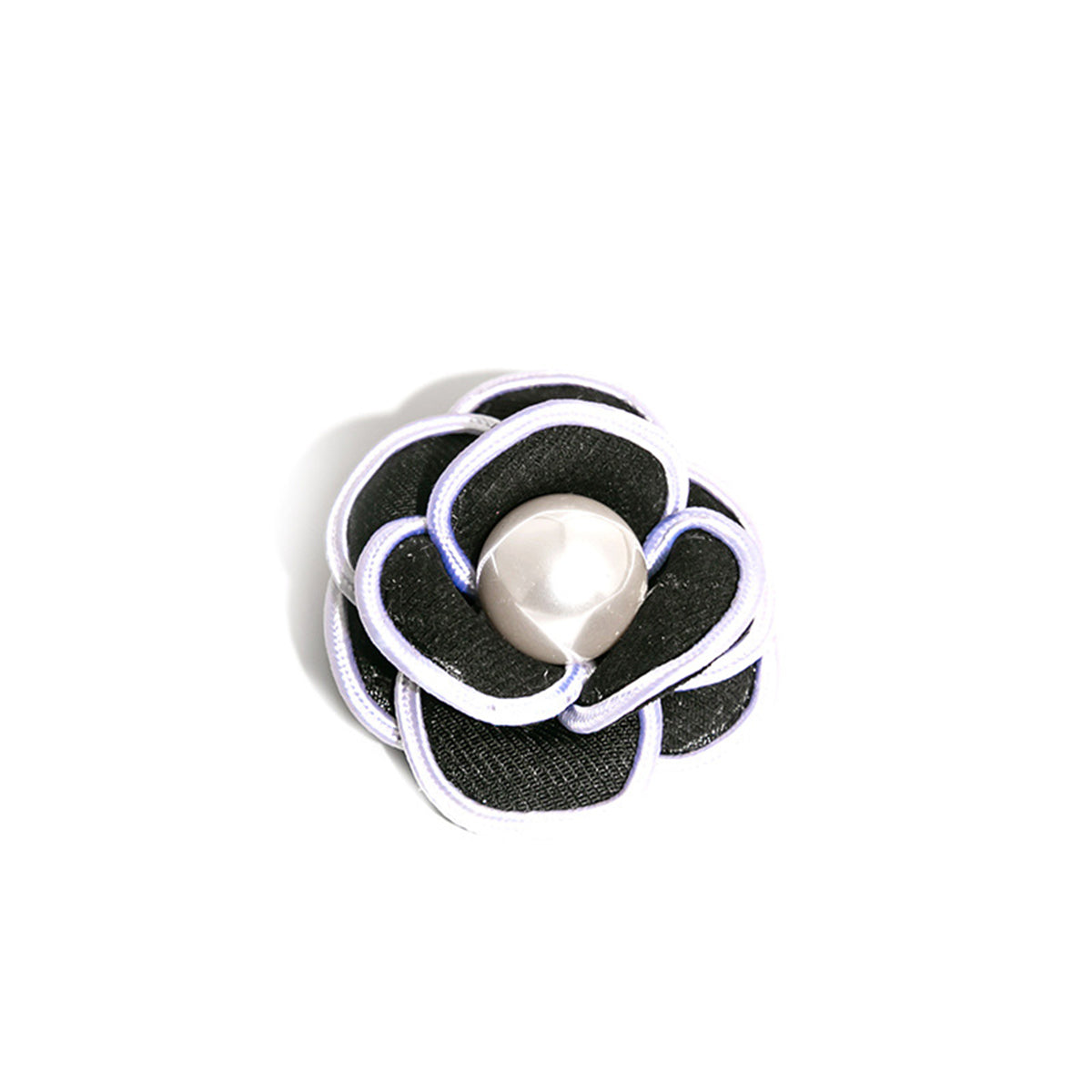 Black & White Camellia Brooch