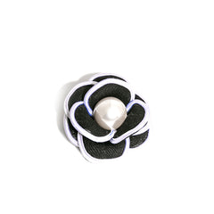 Black & White Camellia Brooch
